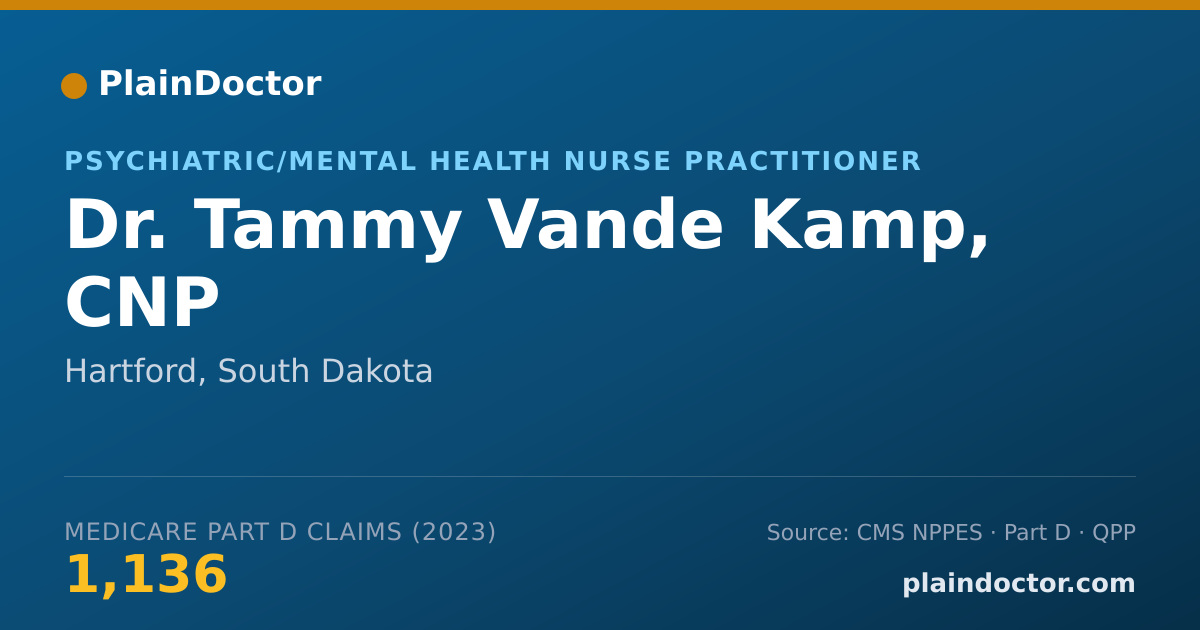 Shareable card for Tammy Vande Kamp, CNP - Psychiatric/Mental Health Nurse Practitioner, Hartford, SD