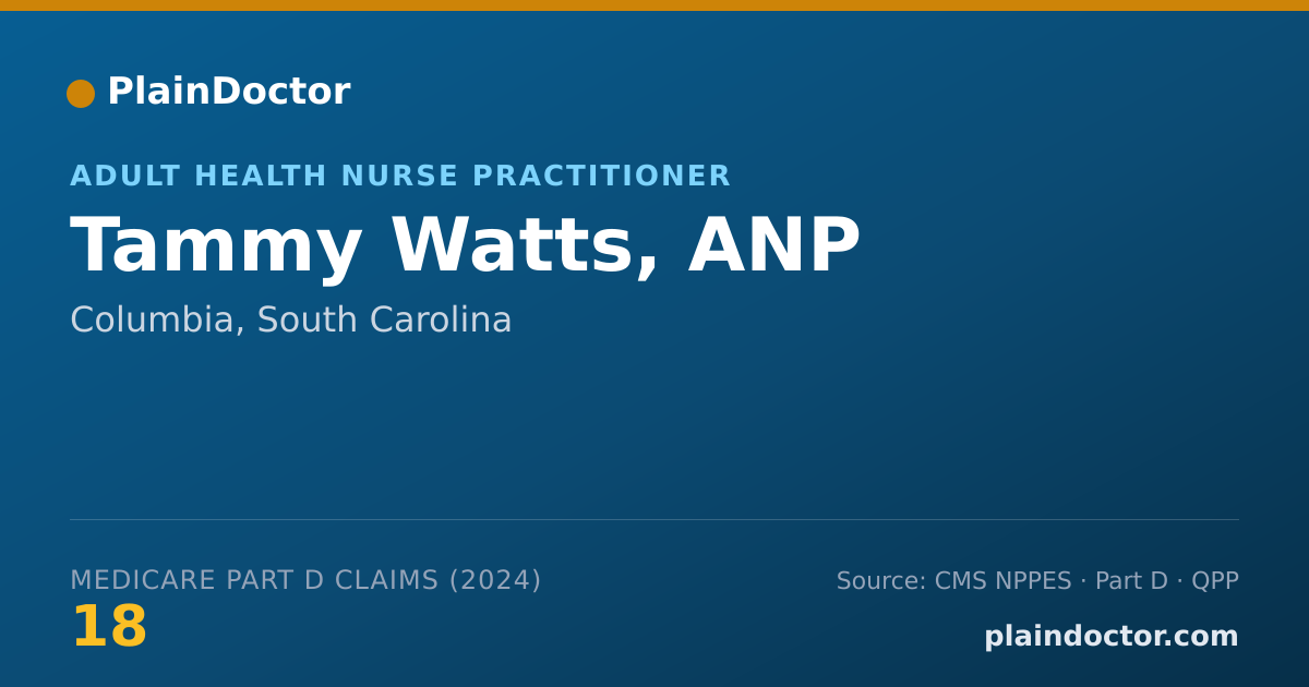 Shareable card for Tammy Watts, ANP - Adult Health Nurse Practitioner, Columbia, SC