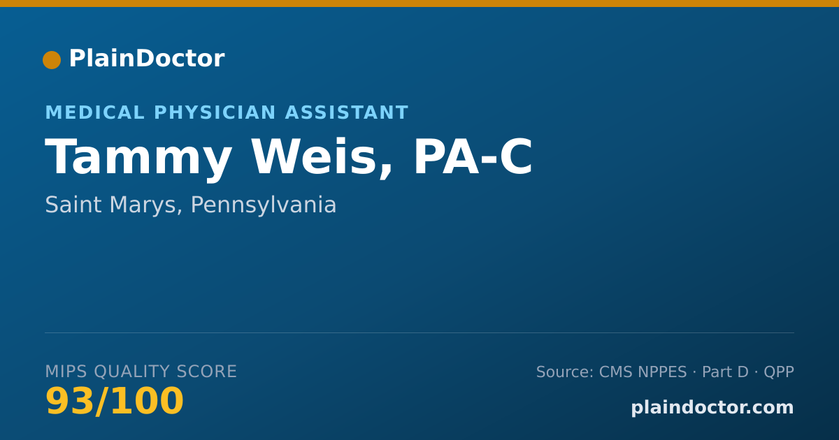Shareable card for Tammy Weis, PA-C - Athletic Trainer, Saint Marys, PA
