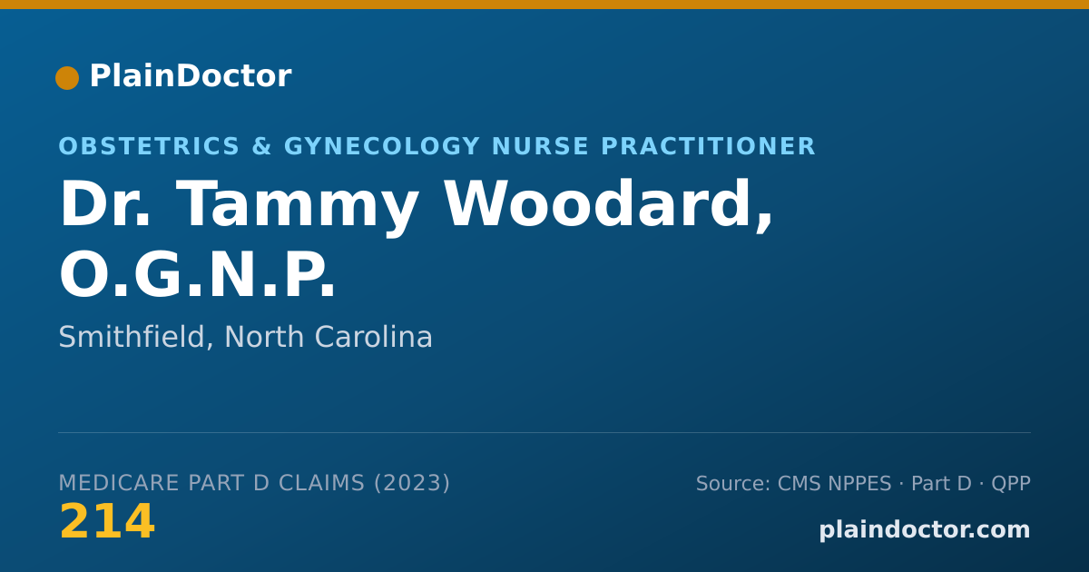 Shareable card for Tammy Woodard, O.G.N.P. - Obstetrics & Gynecology Nurse Practitioner, Smithfield, NC