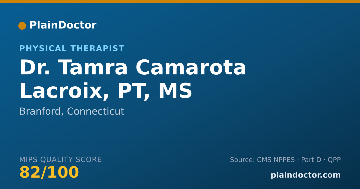 Shareable card for Tamra Camarota Lacroix, PT, MS - Physical Therapist, Branford, CT