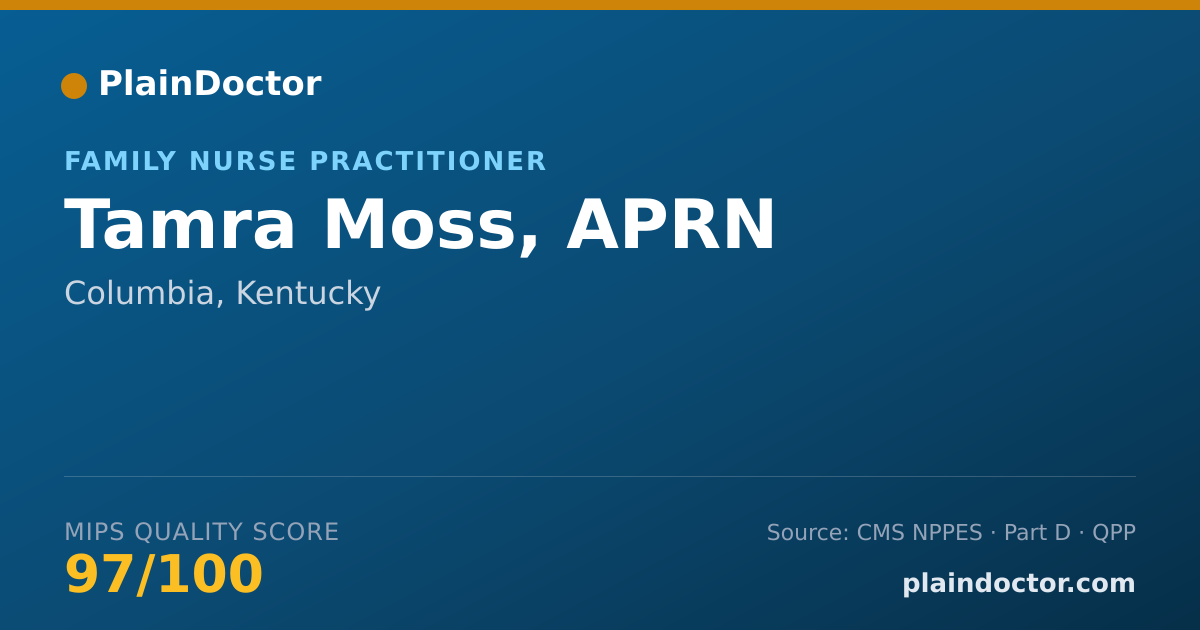 Shareable card for Tamra Moss, APRN - Family Nurse Practitioner, Columbia, KY