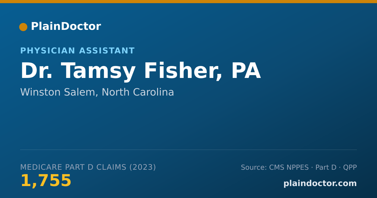 Shareable card for Tamsy Fisher, PA - Physician Assistant, Winston Salem, NC