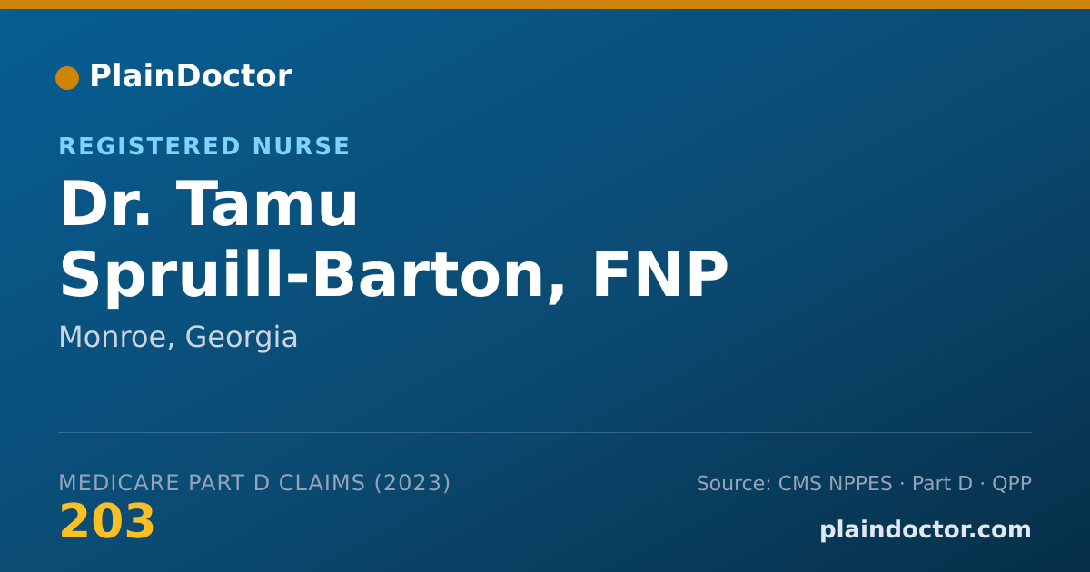 Shareable card for Tamu Spruill-Barton, FNP - Registered Nurse, Monroe, GA