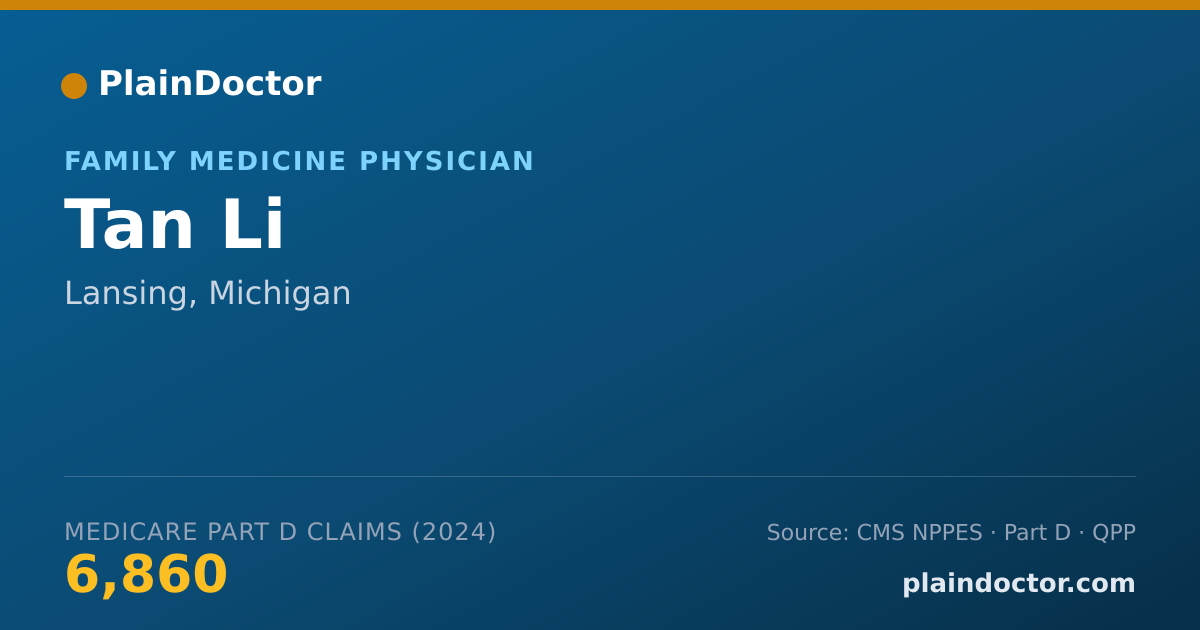 Shareable card for Tan Li - Family Medicine Physician, Lansing, MI