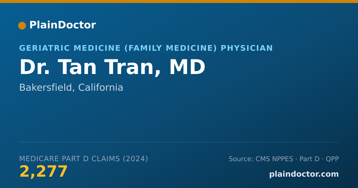 Shareable card for Tan Tran, MD - Geriatric Medicine (Family Medicine) Physician, Bakersfield, CA