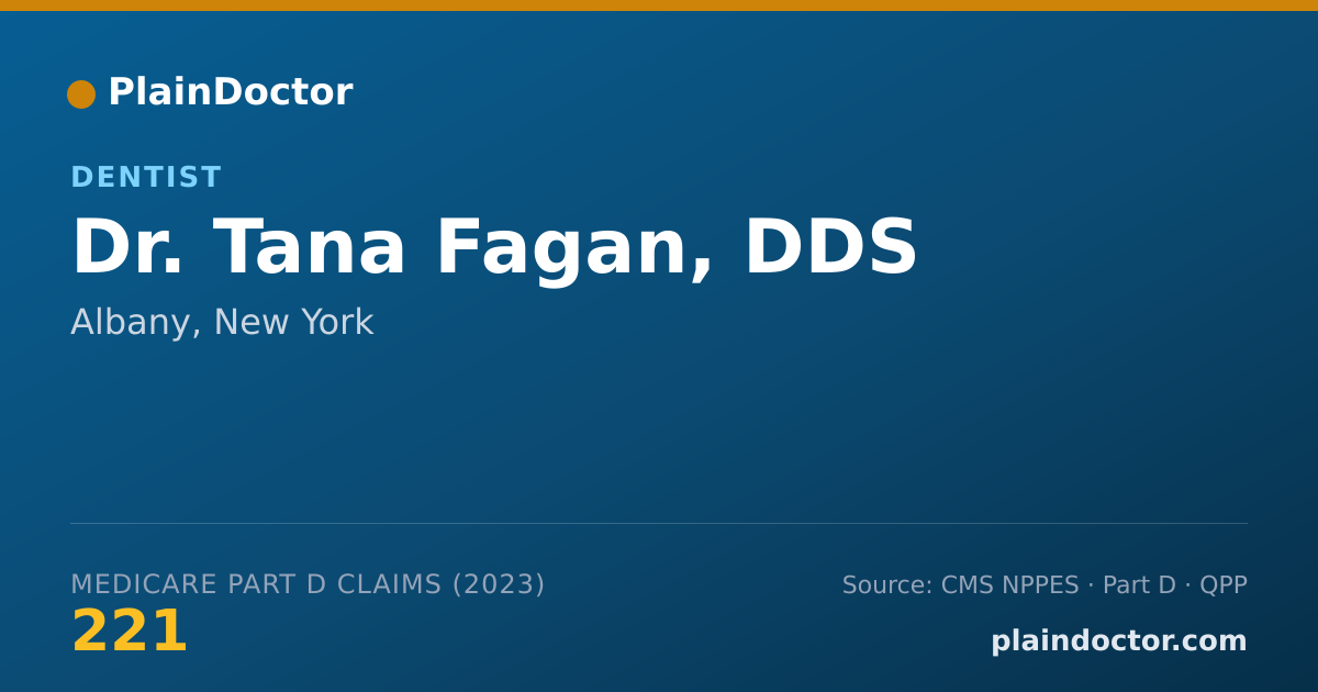 Shareable card for Tana Fagan, DDS - Dentist, Albany, NY
