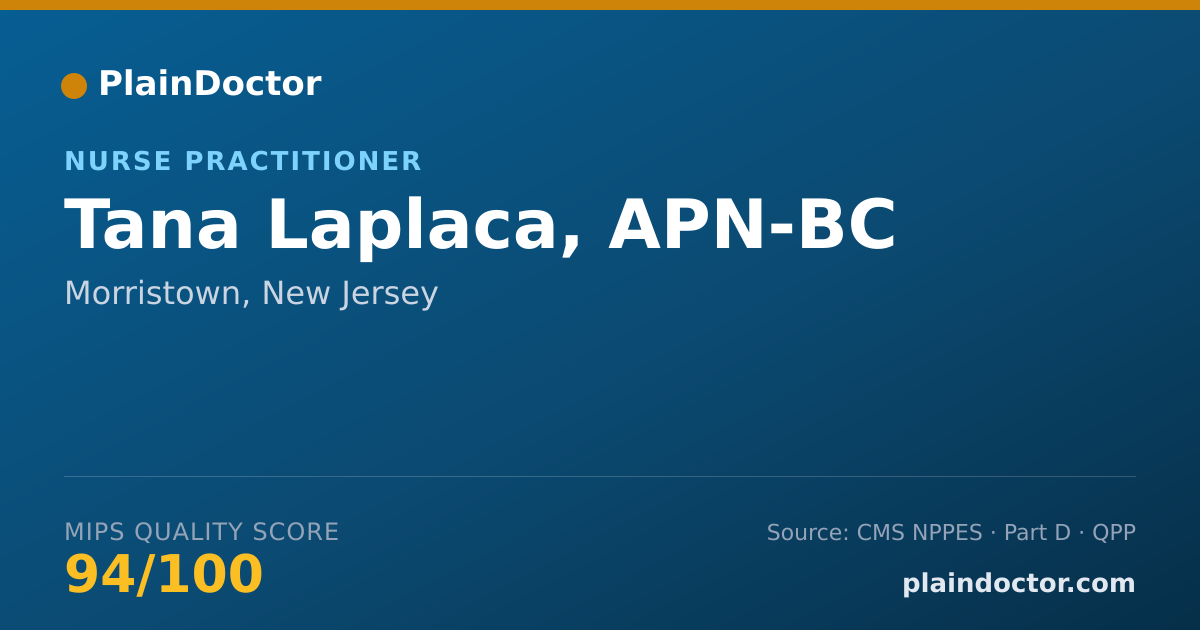 Shareable card for Tana Laplaca, APN-BC - Nurse Practitioner, Morristown, NJ