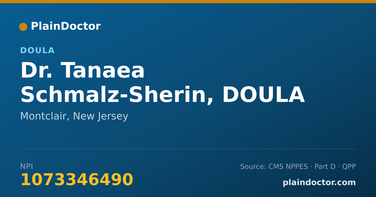 Shareable card for Tanaea Schmalz-Sherin, DOULA - Doula, Montclair, NJ