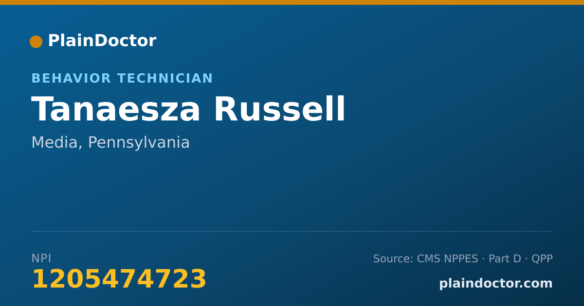 Shareable card for Tanaesza Russell - Behavior Technician, Media, PA