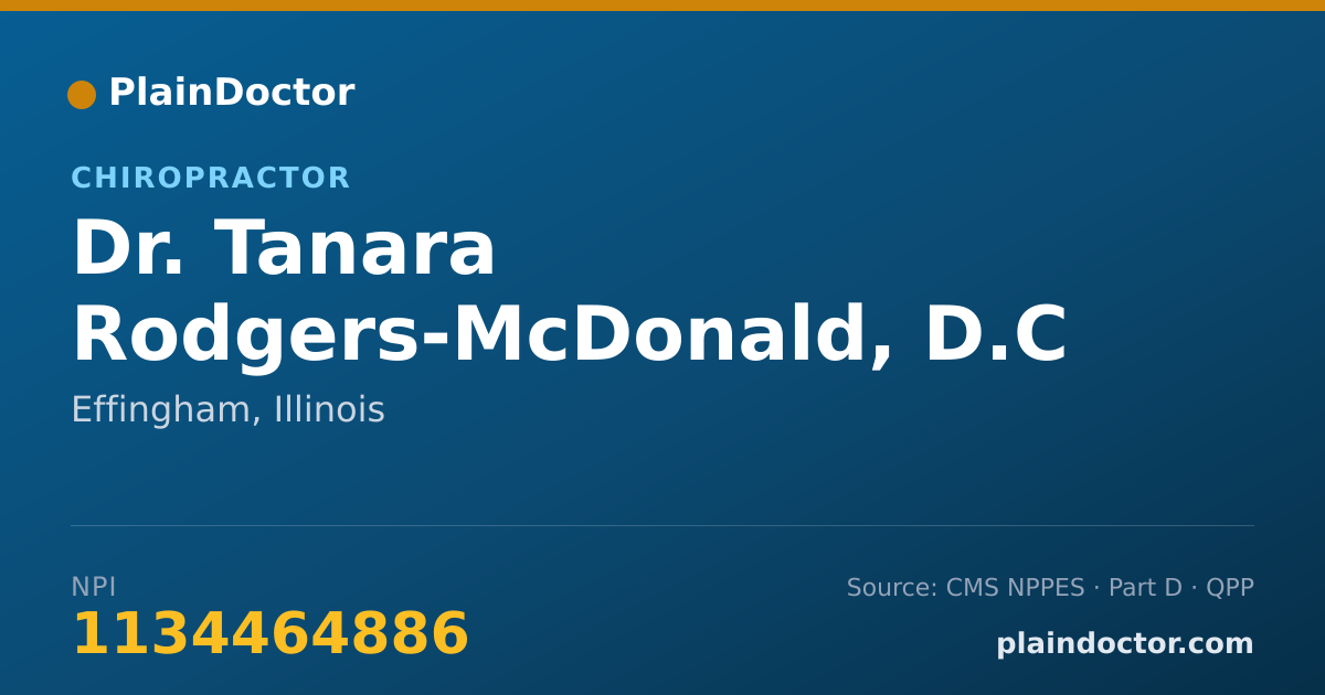 Shareable card for Tanara Rodgers-McDonald, D.C - Chiropractor, Effingham, IL