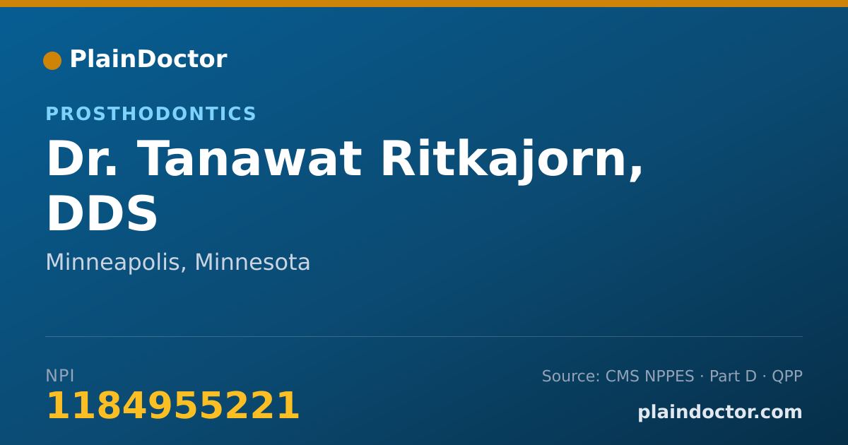 Shareable card for Tanawat Ritkajorn, DDS - Prosthodontics, Minneapolis, MN