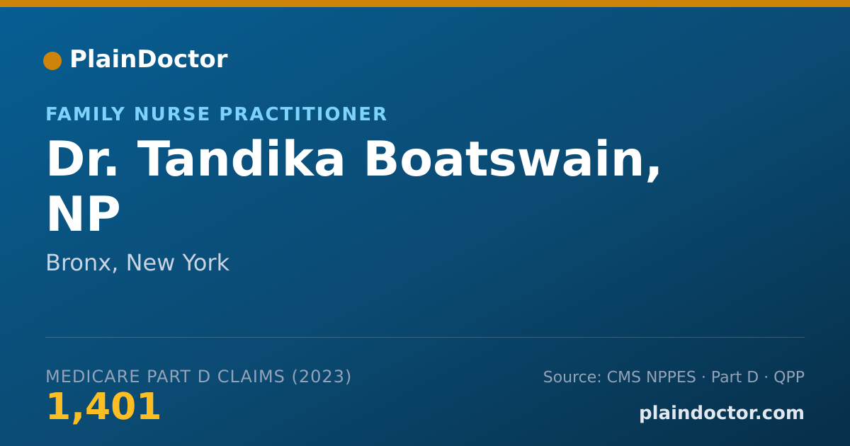 Shareable card for Tandika Boatswain, NP - Family Nurse Practitioner, Bronx, NY