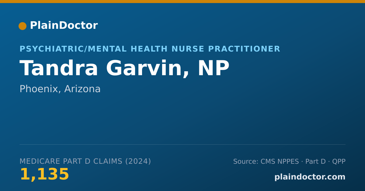 Shareable card for Tandra Garvin, NP - Psychiatric/Mental Health Nurse Practitioner, Phoenix, AZ