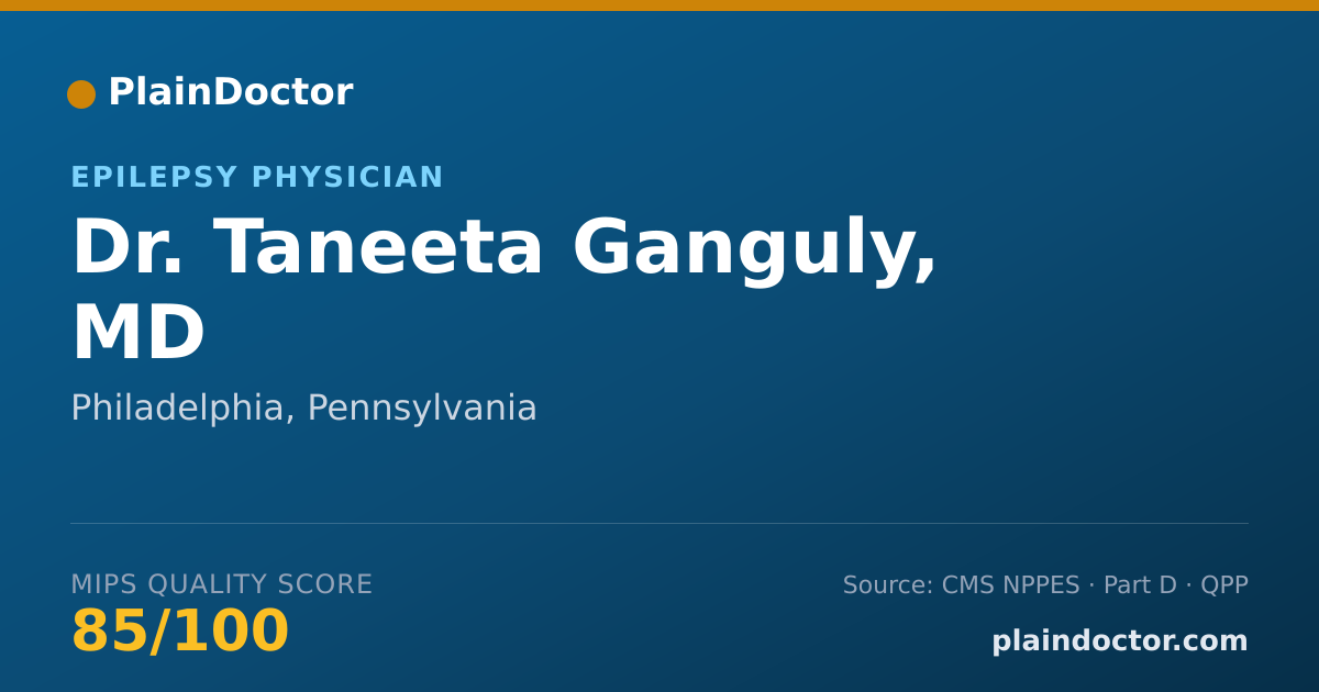 Shareable card for Taneeta Ganguly, MD - Epilepsy Physician, Philadelphia, PA
