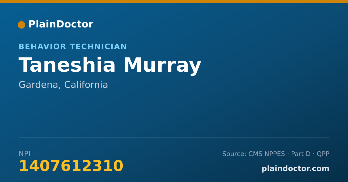 Shareable card for Taneshia Murray - Behavior Technician, Gardena, CA