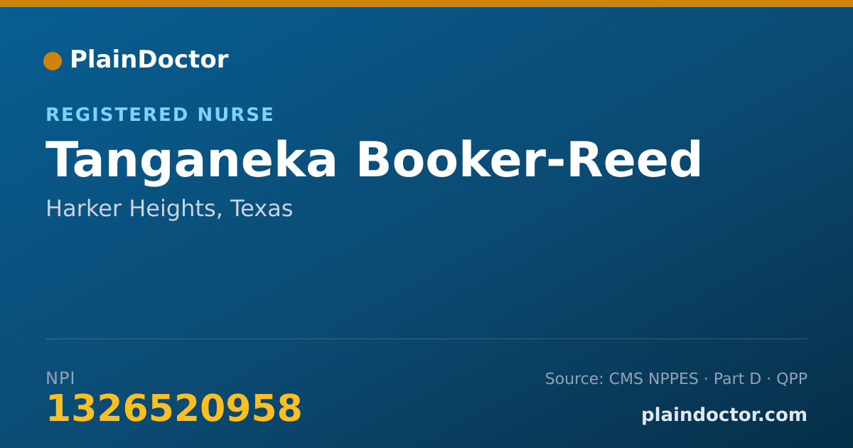 Shareable card for Tanganeka Booker-Reed - Registered Nurse, Harker Heights, TX