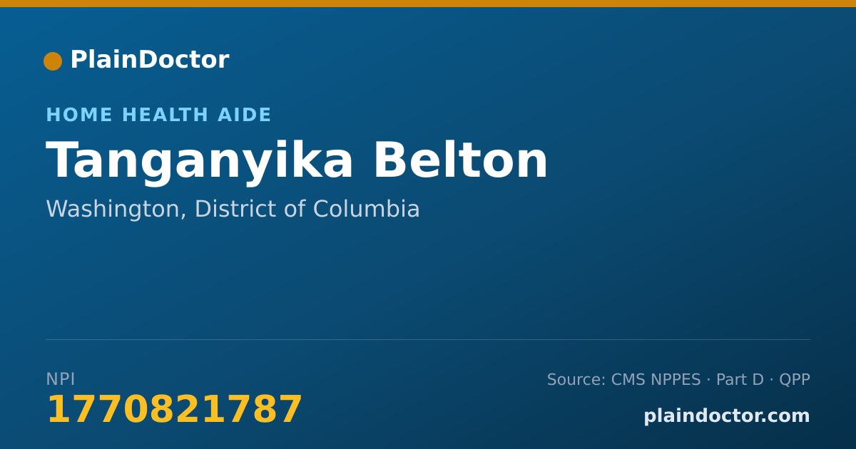 Shareable card for Tanganyika Belton - Home Health Aide, Washington, DC