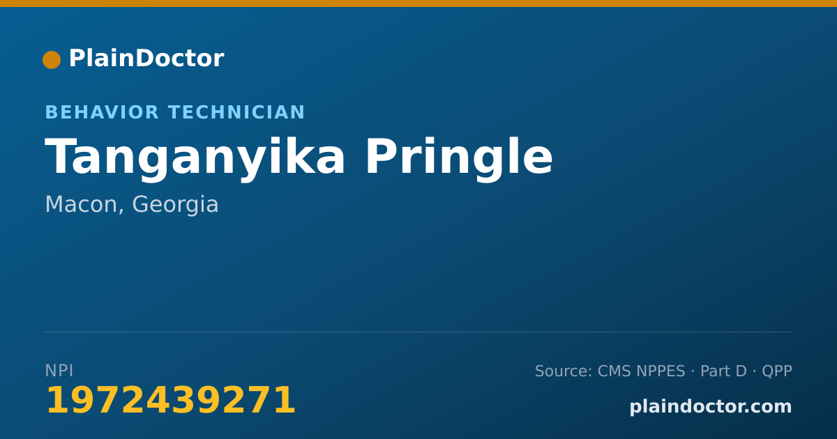 Shareable card for Tanganyika Pringle - Behavior Technician, Macon, GA