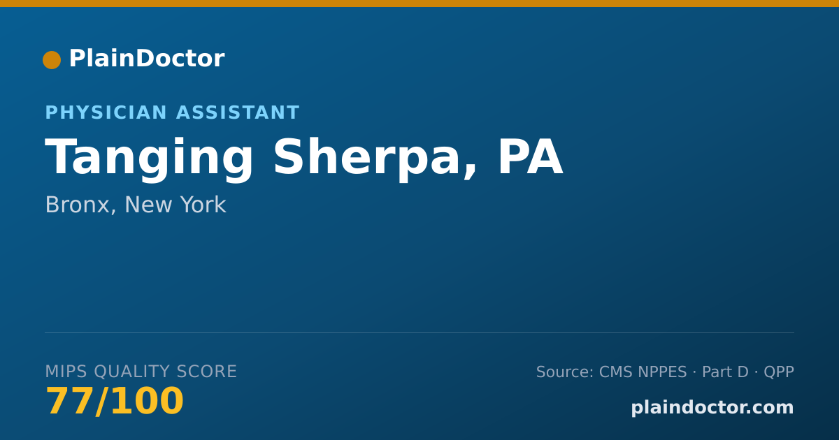 Shareable card for Tanging Sherpa, PA - Physician Assistant, Bronx, NY