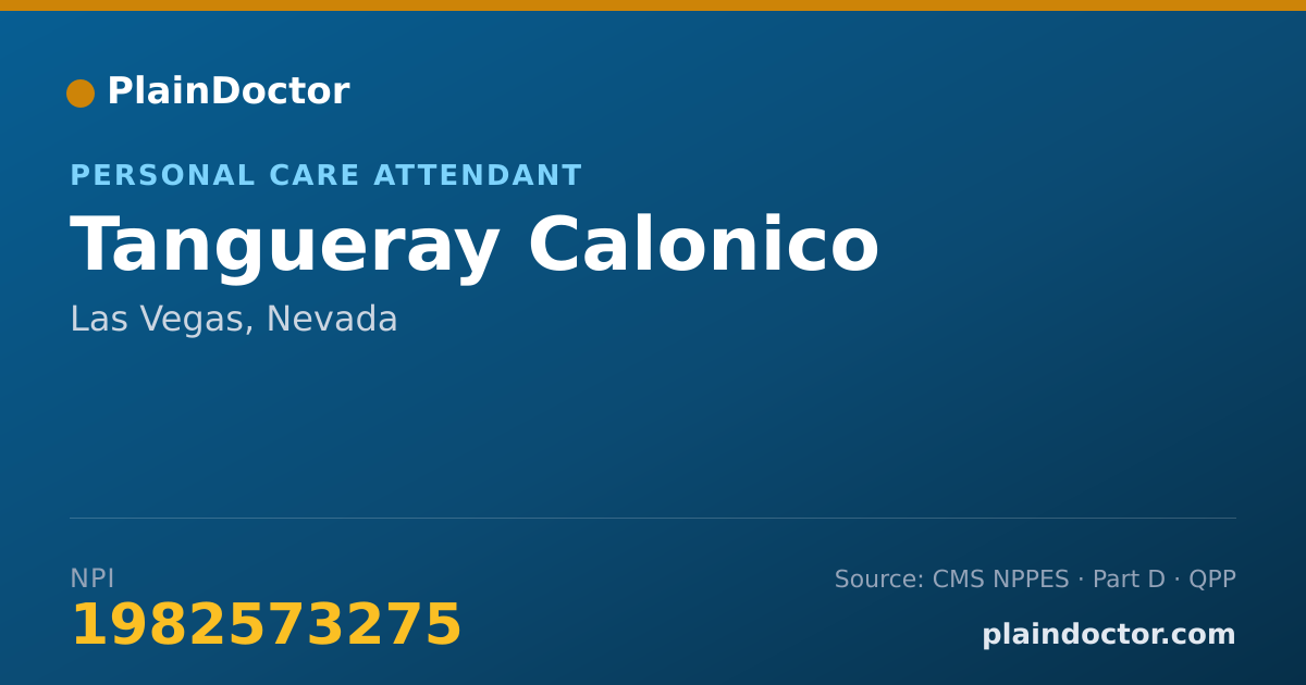Shareable card for Tangueray Calonico - Personal Care Attendant, Las Vegas, NV