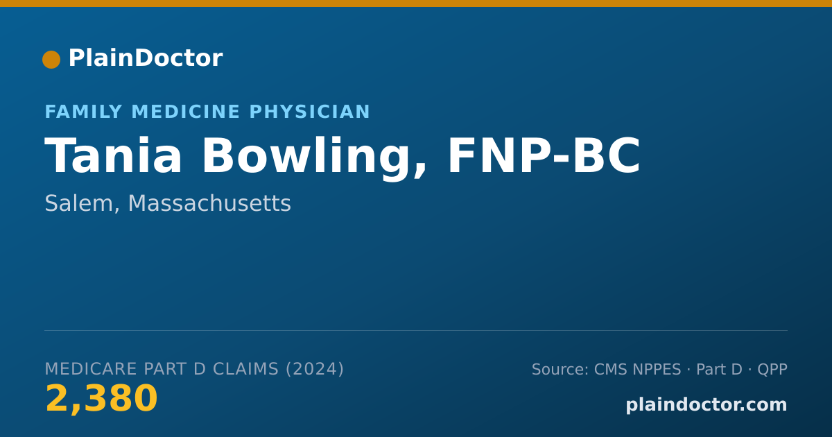 Shareable card for Tania Bowling, FNP-BC - Family Medicine Physician, Salem, MA