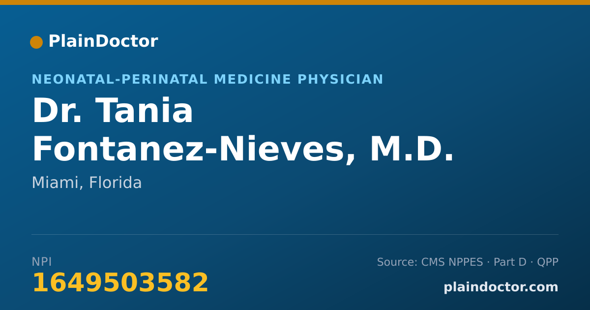 Shareable card for Tania Fontanez-Nieves, M.D. - Neonatal-Perinatal Medicine Physician, Miami, FL