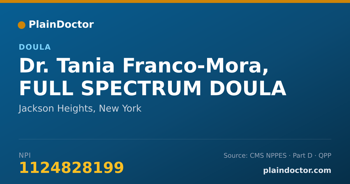Shareable card for Tania Franco-Mora, FULL SPECTRUM DOULA - Doula, Jackson Heights, NY