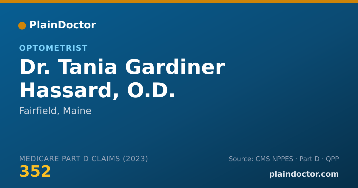 Shareable card for Tania Gardiner Hassard, O.D. - Optometrist, Fairfield, ME