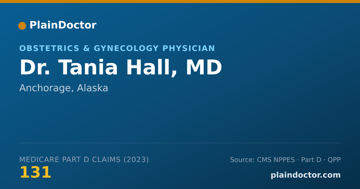 Shareable card for Tania Hall, MD - Obstetrics & Gynecology Physician, Anchorage, AK