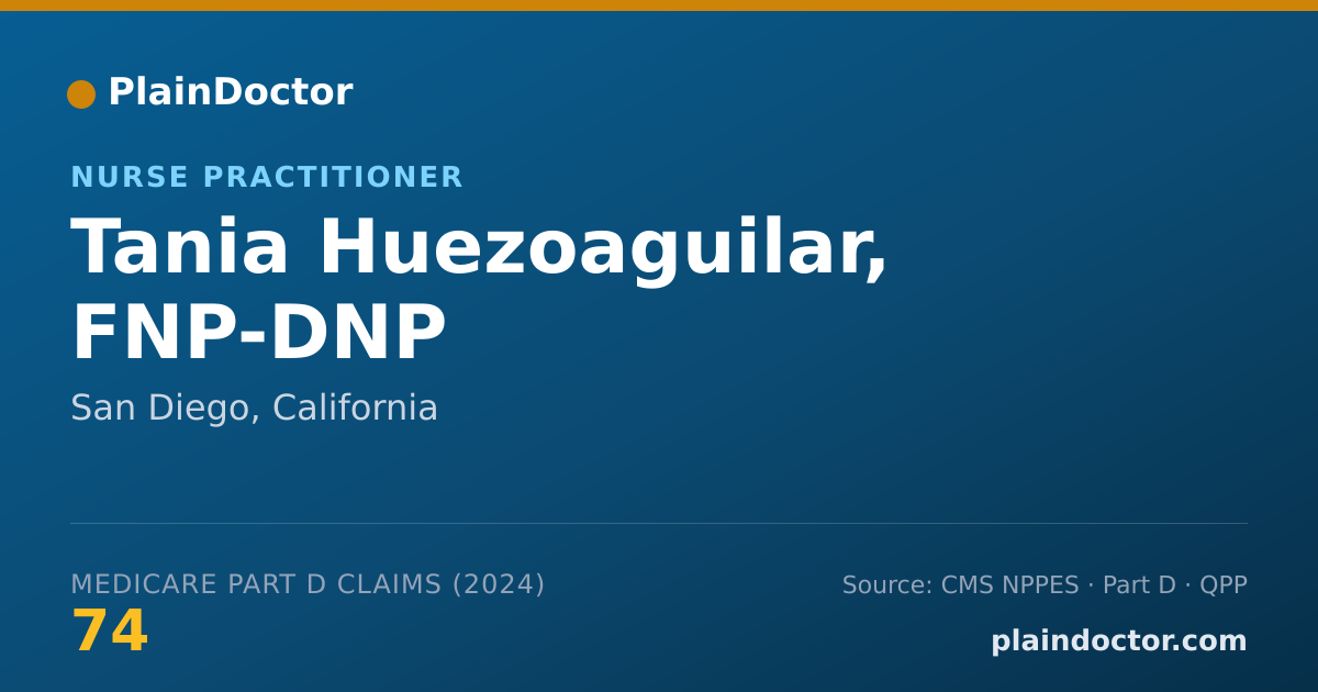 Shareable card for Tania Huezoaguilar, FNP-DNP - Nurse Practitioner, San Diego, CA
