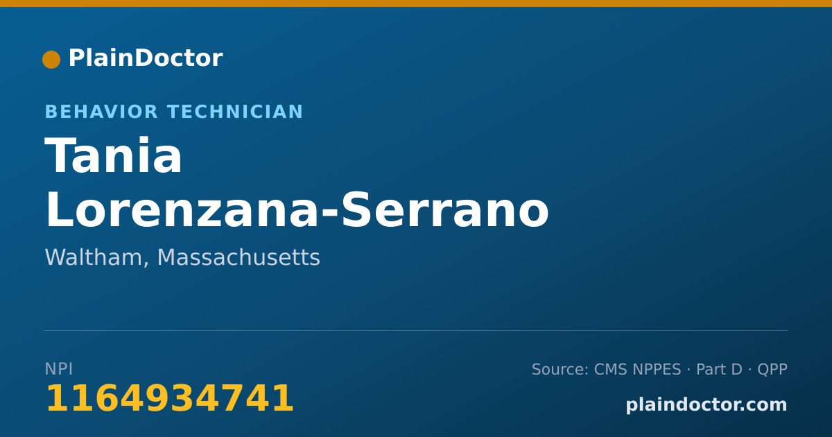 Shareable card for Tania Lorenzana-Serrano - Behavior Technician, Waltham, MA