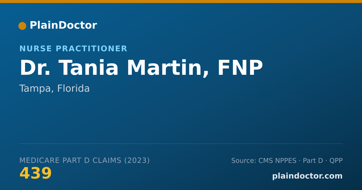 Shareable card for Tania Martin, FNP - Nurse Practitioner, Tampa, FL