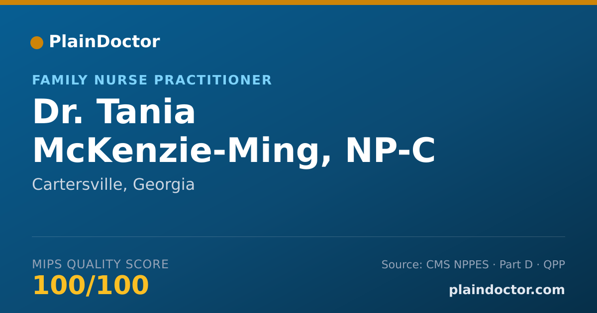 Shareable card for Tania McKenzie-Ming, NP-C - Family Nurse Practitioner, Cartersville, GA