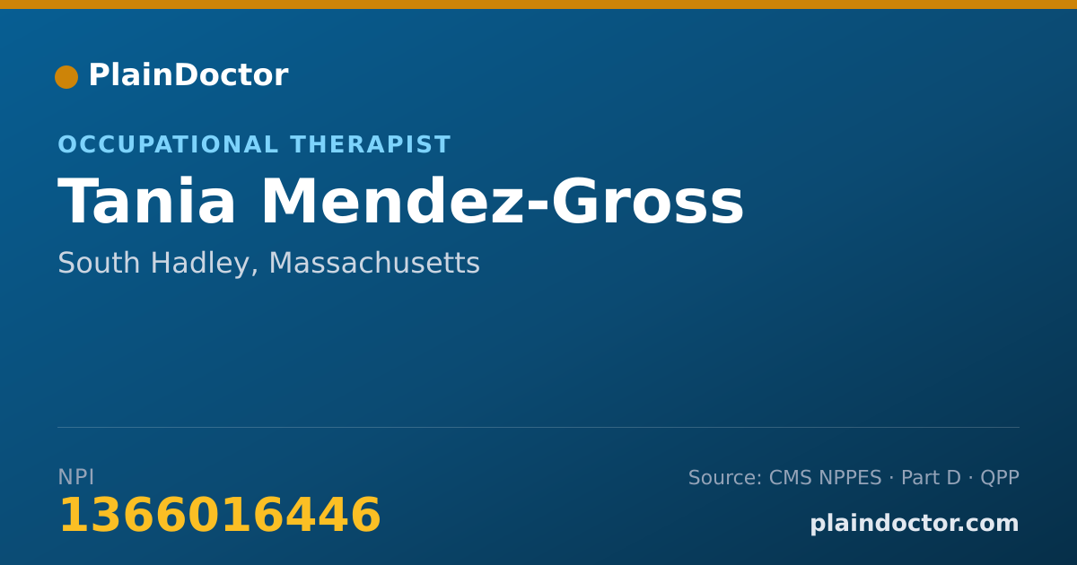 Shareable card for Tania Mendez-Gross - Occupational Therapist, South Hadley, MA