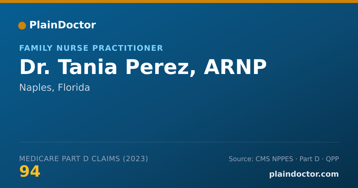 Shareable card for Tania Perez, ARNP - Family Nurse Practitioner, Naples, FL
