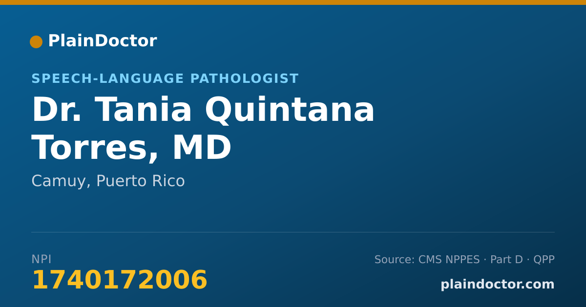 Shareable card for Tania Quintana Torres, MD - Speech-Language Pathologist, Camuy, PR
