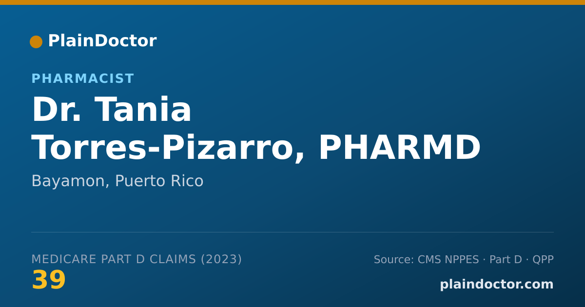 Shareable card for Tania Torres-Pizarro, PHARMD - Pharmacist, Bayamon, PR