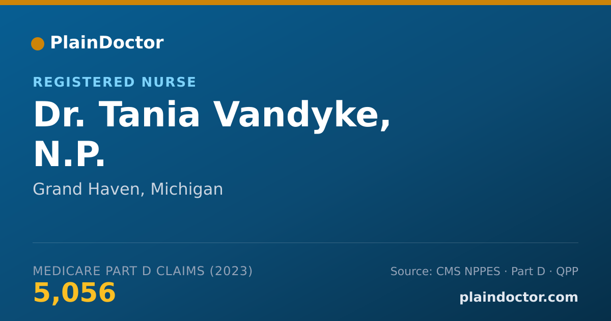 Shareable card for Tania Vandyke, N.P. - Registered Nurse, Grand Haven, MI