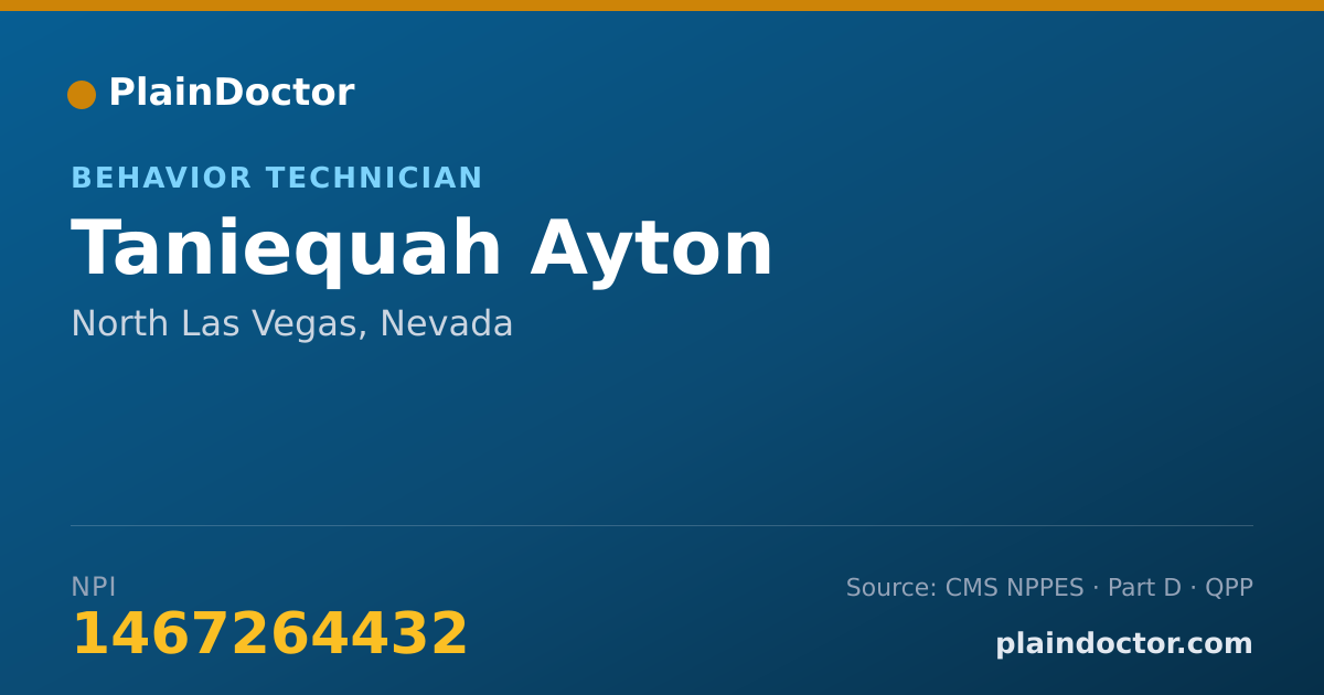 Shareable card for Taniequah Ayton - Behavior Technician, North Las Vegas, NV
