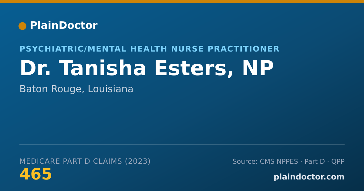 Shareable card for Tanisha Esters, NP - Psychiatric/Mental Health Nurse Practitioner, Baton Rouge, LA