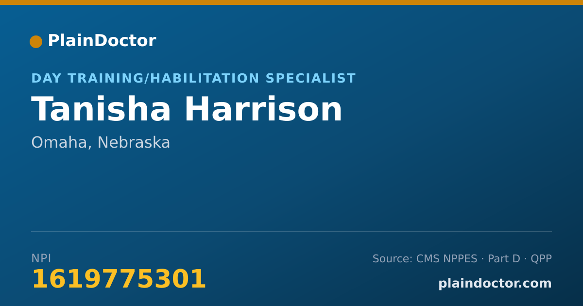 Shareable card for Tanisha Harrison - Day Training/Habilitation Specialist, Omaha, NE