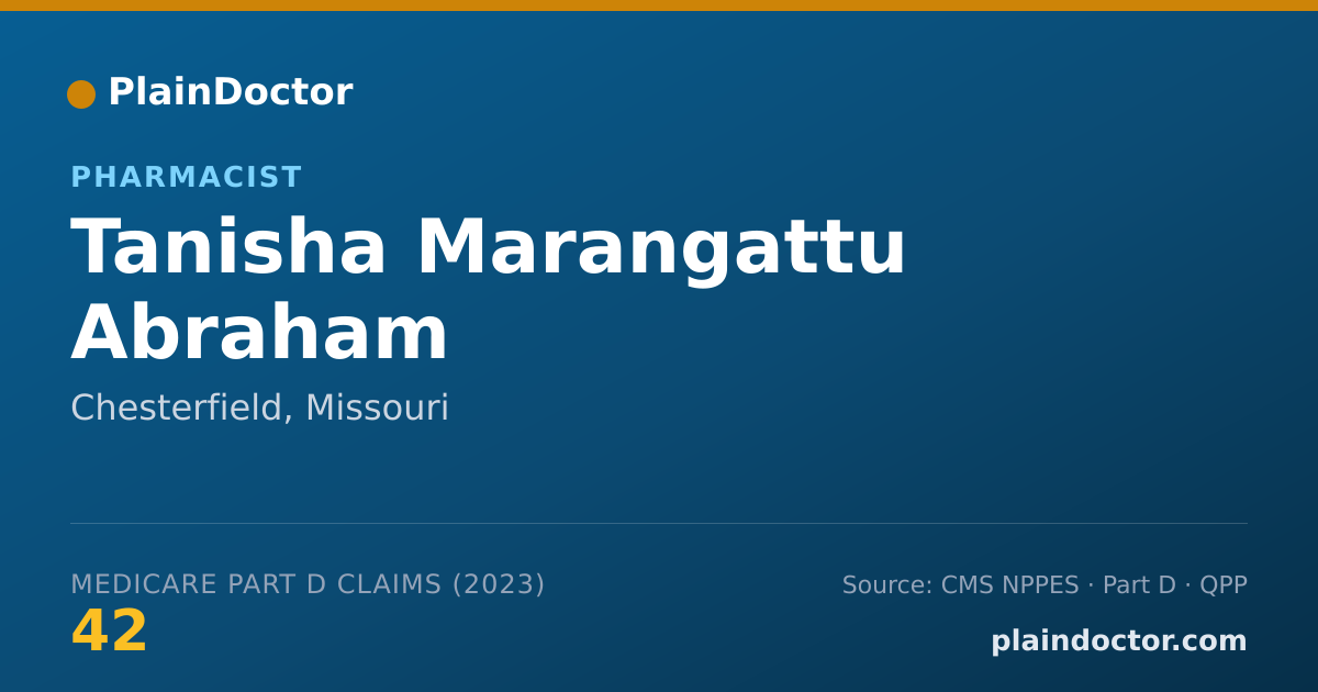 Shareable card for Tanisha Marangattu Abraham - Pharmacist, Chesterfield, MO