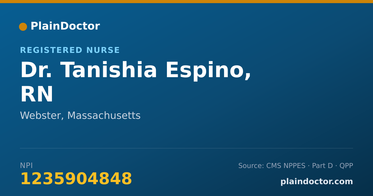 Shareable card for Tanishia Espino, RN - Registered Nurse, Webster, MA