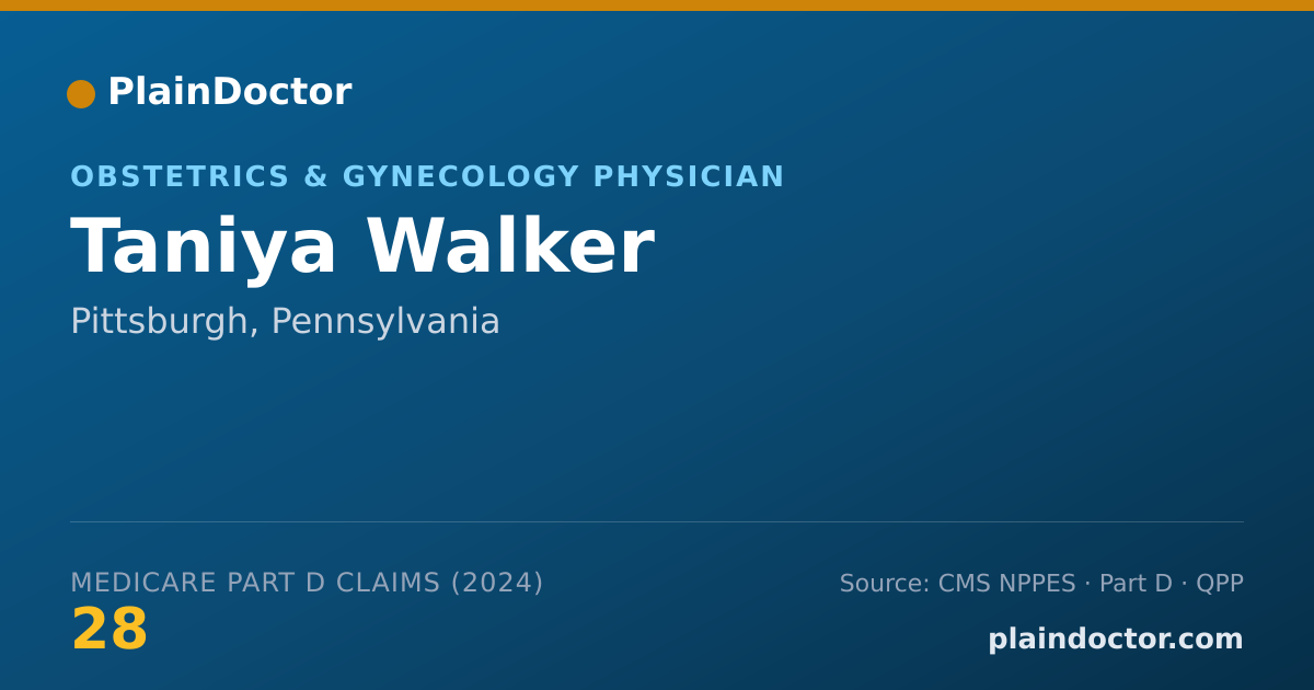 Shareable card for Taniya Walker - Obstetrics & Gynecology Physician, Pittsburgh, PA