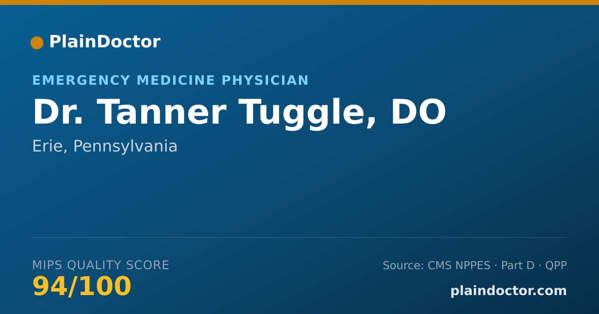 Shareable card for Tanner Tuggle, DO - Emergency Medicine Physician, Erie, PA
