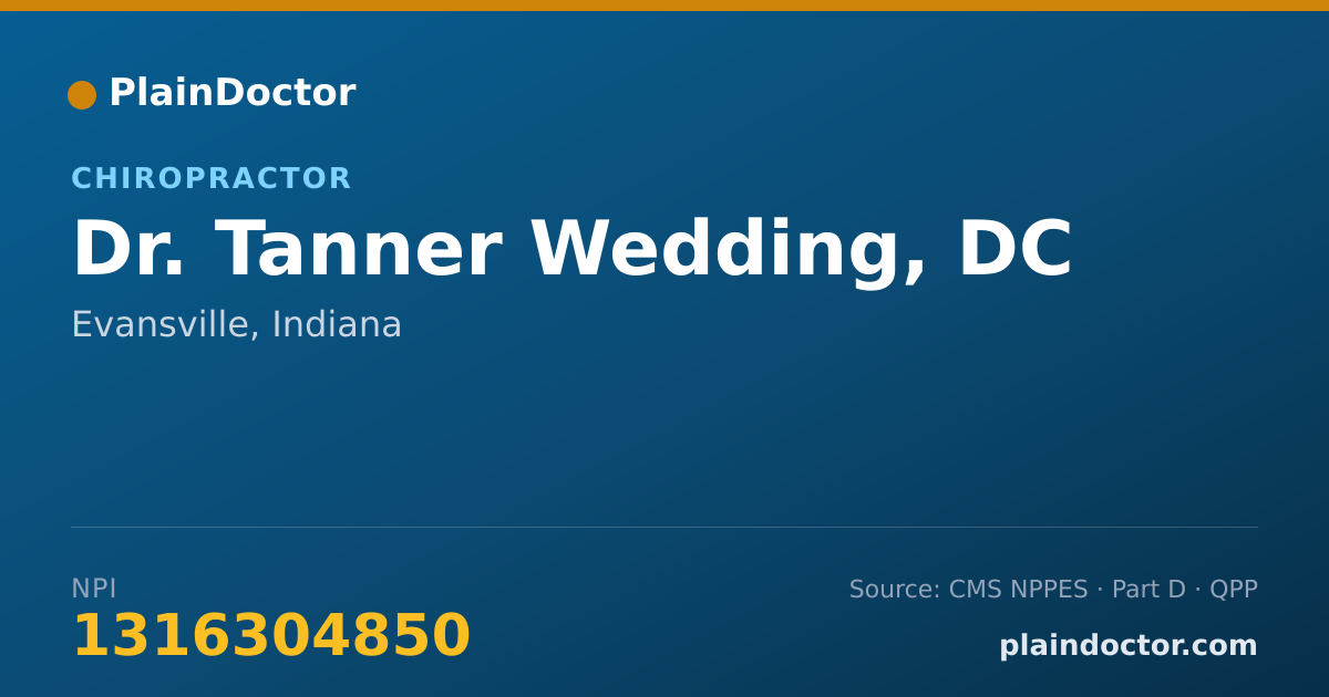 Shareable card for Tanner Wedding, DC - Chiropractor, Evansville, IN