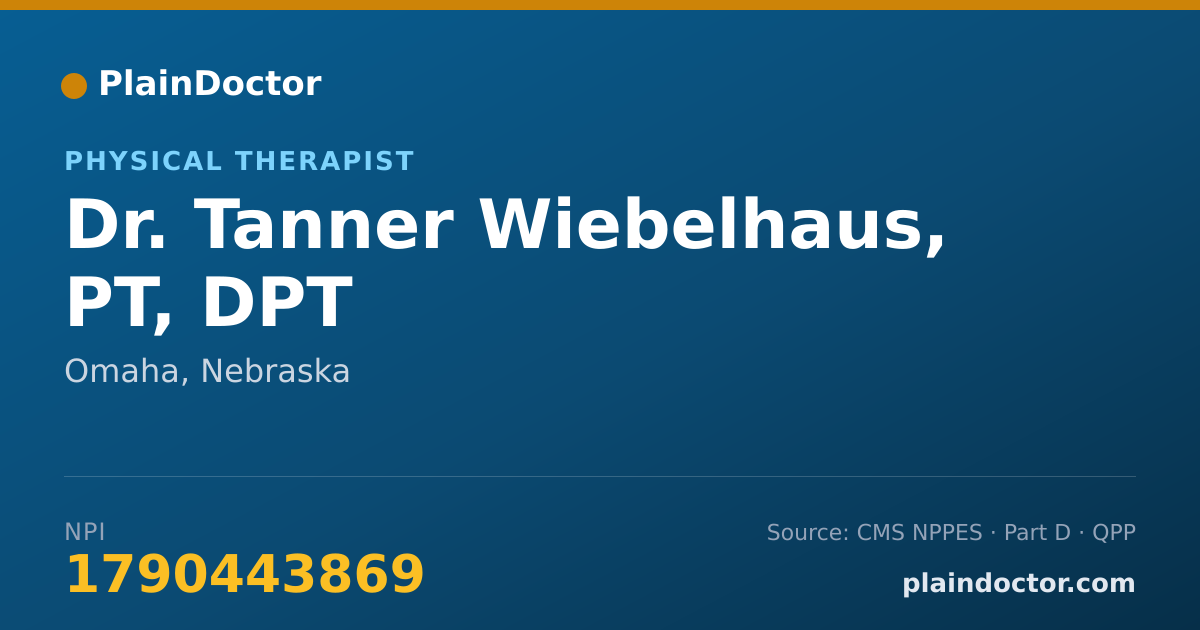 Shareable card for Tanner Wiebelhaus, PT, DPT - Physical Therapist, Omaha, NE