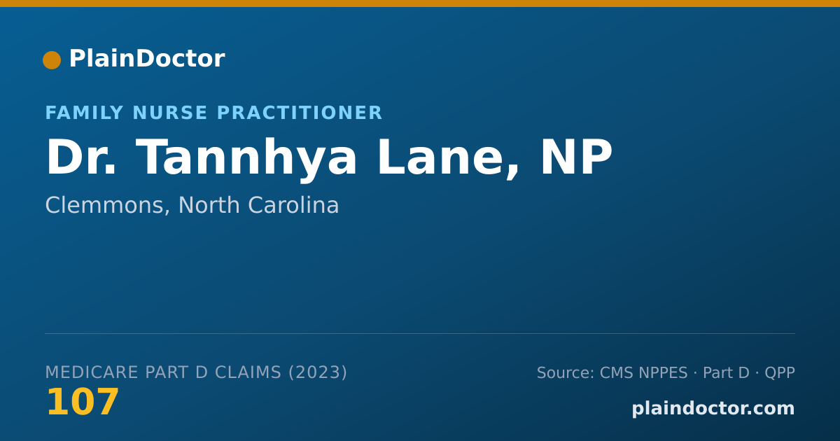 Shareable card for Tannhya Lane, NP - Family Nurse Practitioner, Clemmons, NC