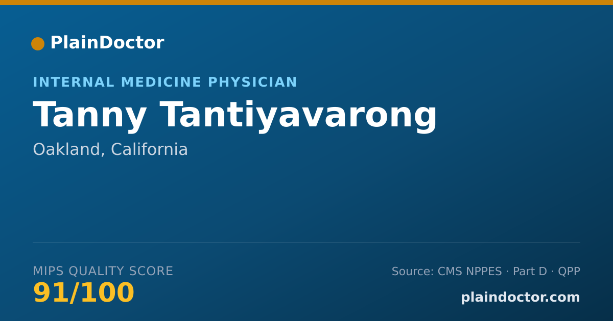 Shareable card for Tanny Tantiyavarong - Internal Medicine Physician, Oakland, CA